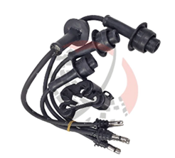 Ignition leads for forklifts, featuring multiple connectors and high-quality materials, relevant to engine parts and maintenance offerings by Mandarin Imports & Exports.